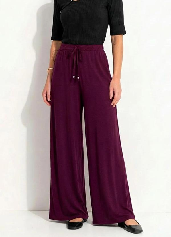 Calça Vinho em Malha de Viscose