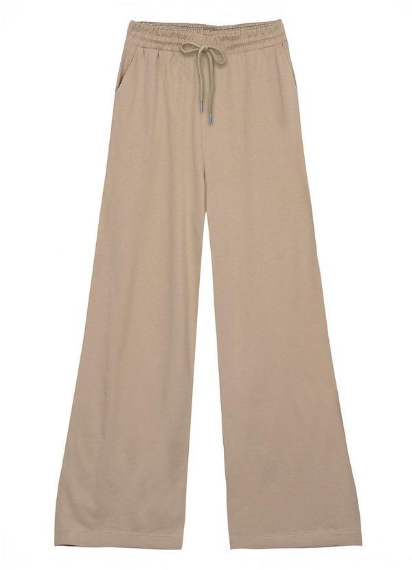 Calça Wide Leg com Bolso Areia