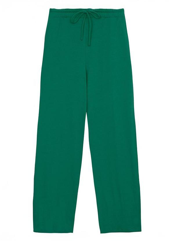 Calça Wide Leg em Moletinho Verde