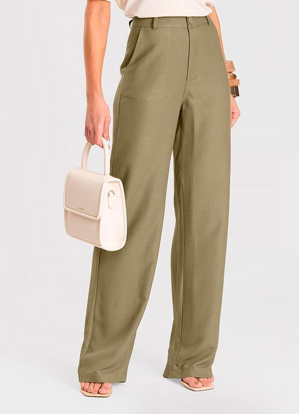 Vista 2 Calça Wide Leg Feminina Verde Dianna Dianna