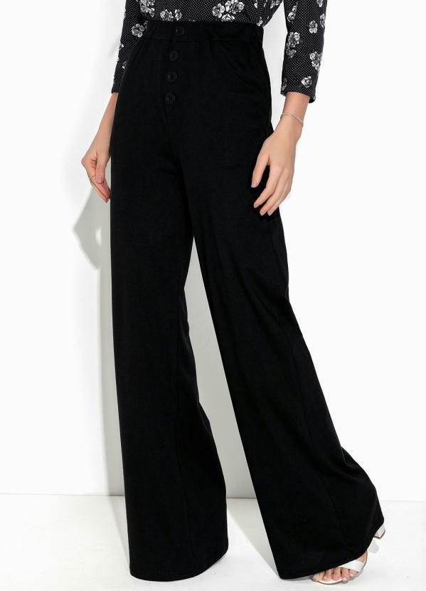 Pantalona Preta com Bolso Moda Evangélica