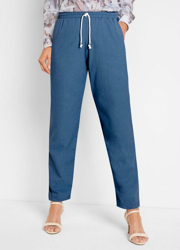 Calça com Amarração Azul Marinho