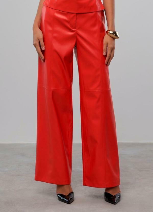 Vista 2 Calça de Couro Laranja Carlota Costa Carlota Costa