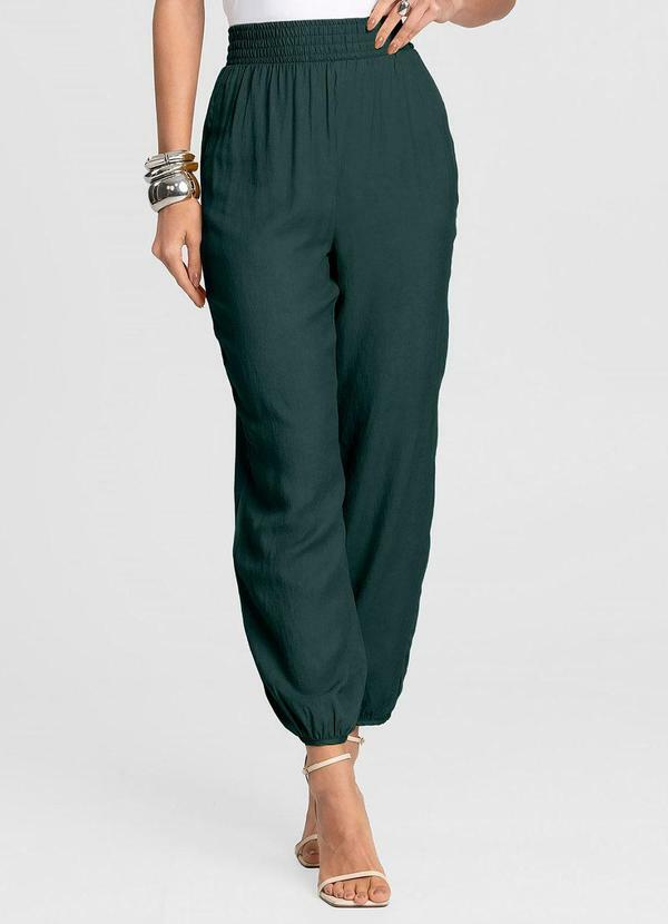 Calça Feminina Aladim em Tecido Viscose Verde