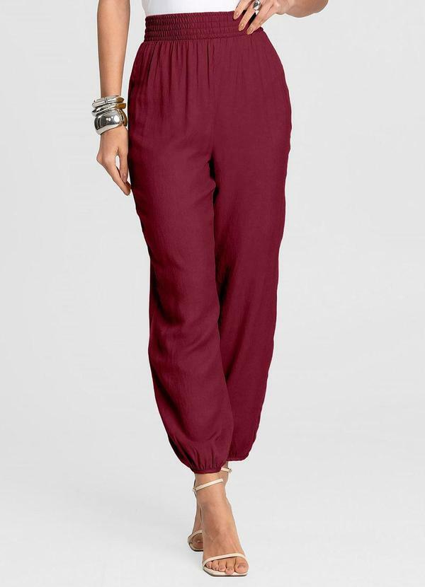 Calça Feminina Aladim em Tecido Viscose Vermelho