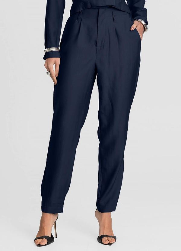Calça Feminina Cenoura Alfaiataria Azul
