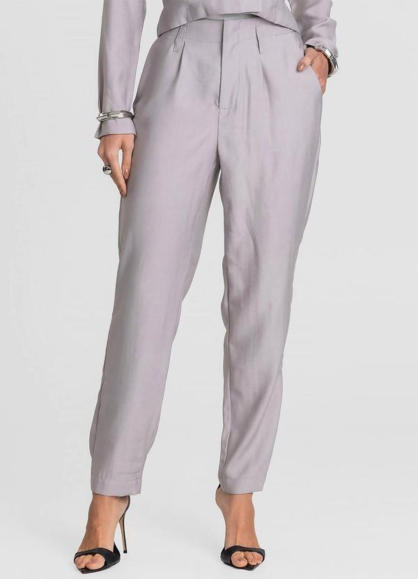 Calça Feminina Cenoura Alfaiataria Cinza