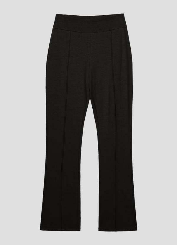 Calça Feminina em Molecotton com Nervura Preto