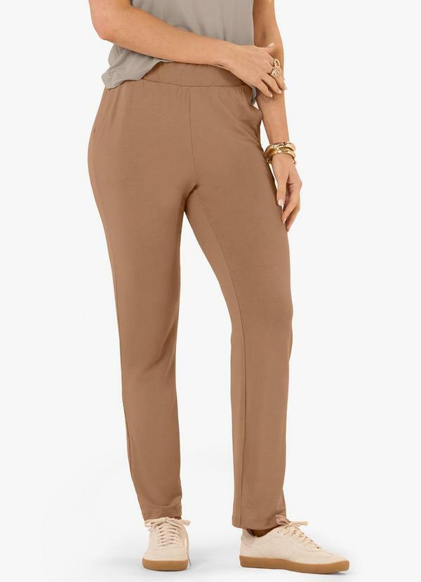 Calça Feminina em Molecotton de Viscose Marrom