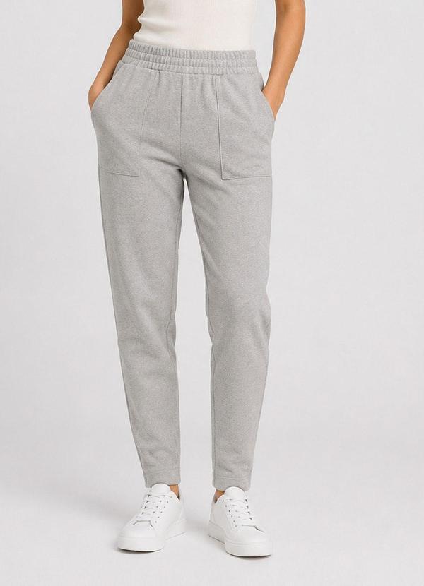 Calça Feminina em Moletom com Bolso Cinza