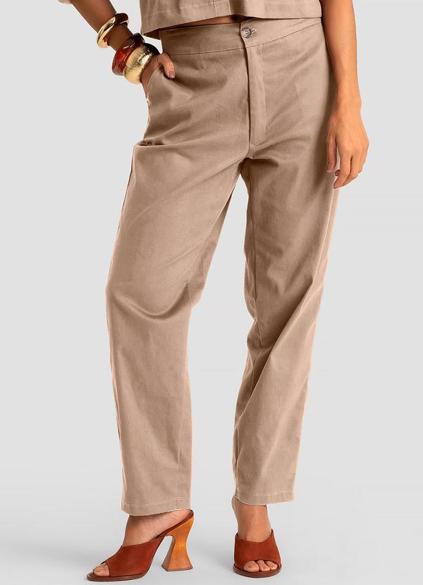 Calça Feminina em Sarja com Elastano Marrom