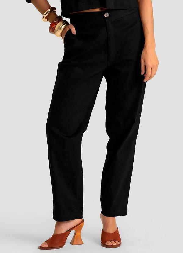 Calça Feminina em Sarja com Elastano Preto