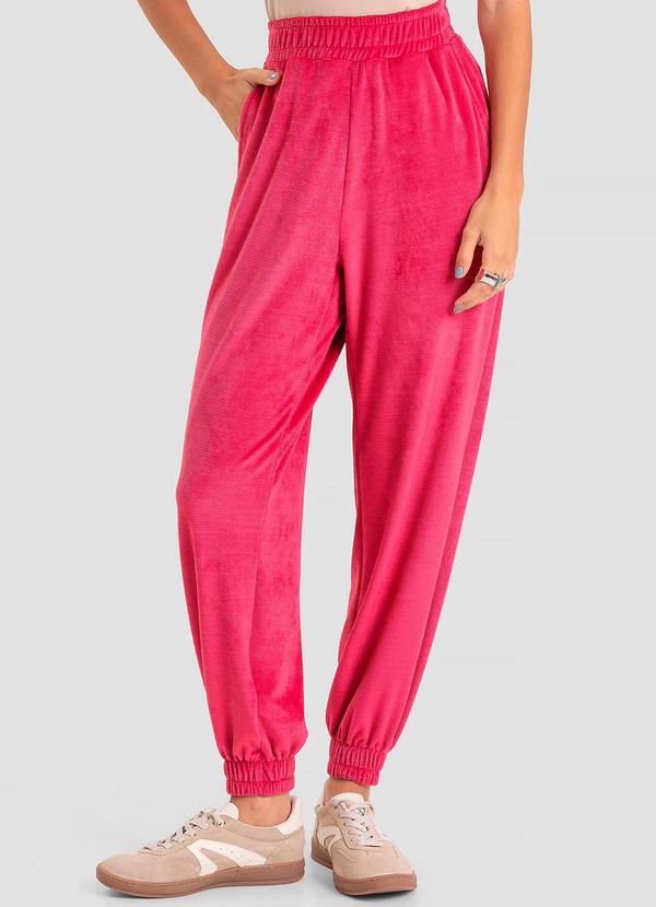 Calça Feminina Jogger Veludo Cotelê Vermelho