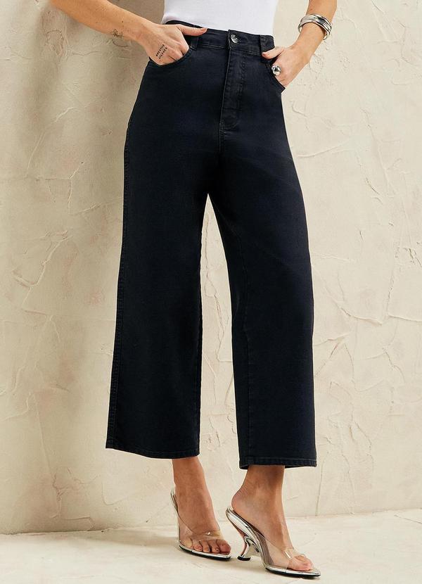 Calça Feminina Reta Jeans com Elastano Preto