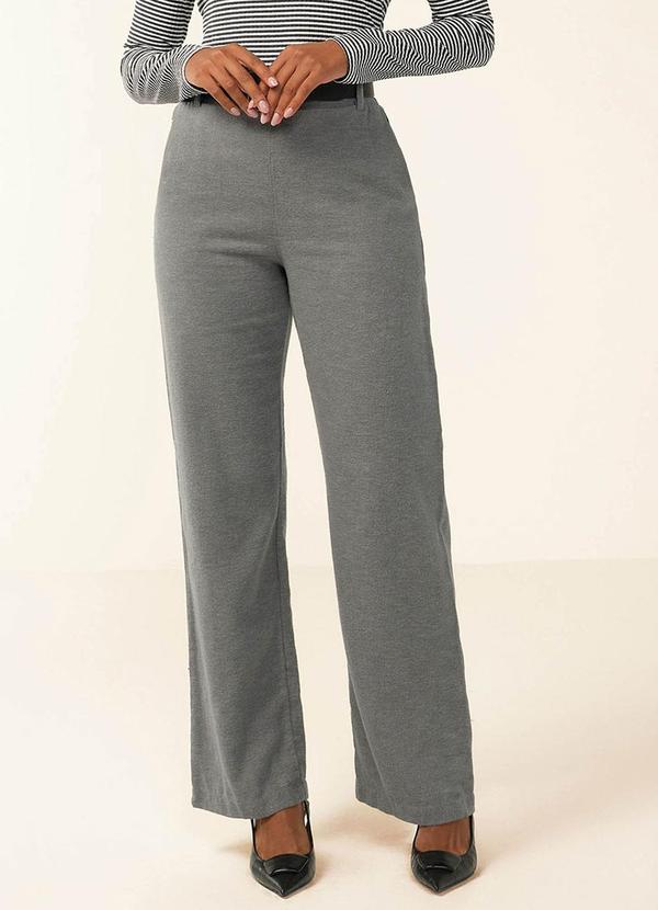 Calça Feminina Tecido Flanelado Cinza