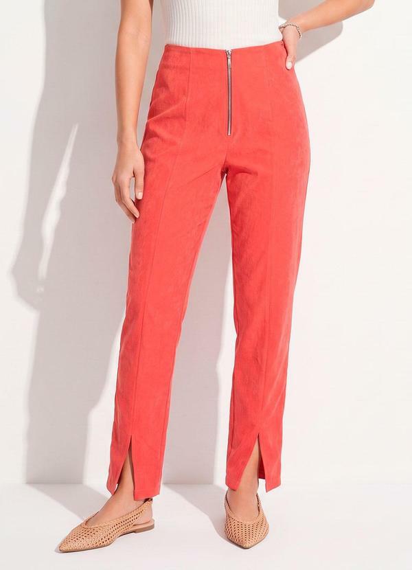 Calça Laranja com Zíper