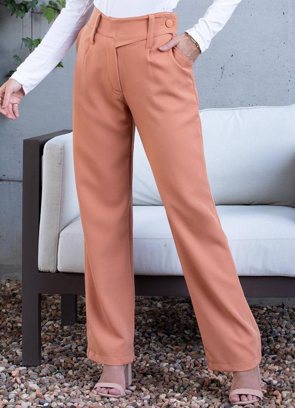 Vista 2 Calça Marrom com Cós Transpassado Quintess Quintess