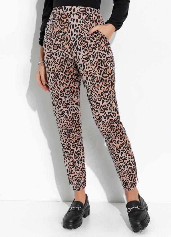 Vista 2 Calça Onça com Fendas nas Laterais Moda Pop Moda Pop