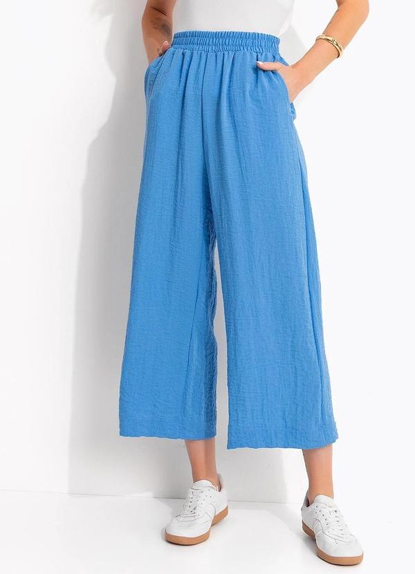 Calça Azul Tecido em Gaze