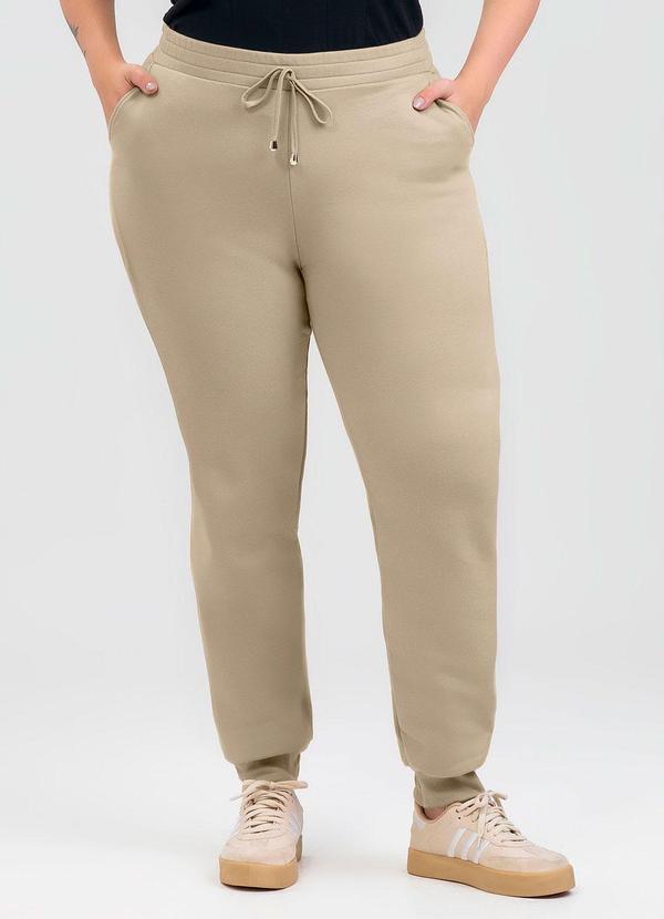 Calça Plus Size em Moletom Marrom