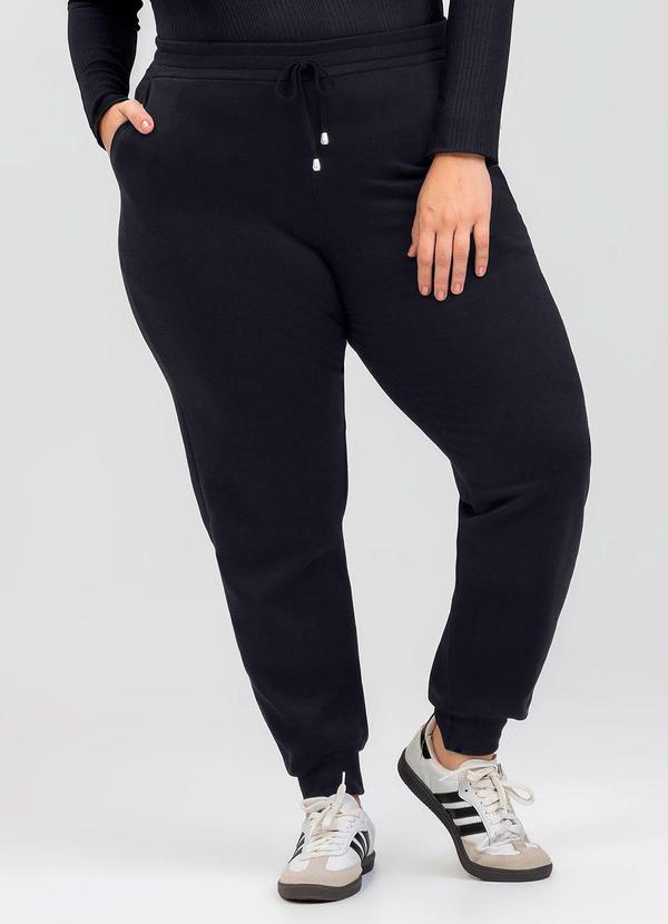 Calça Plus Size em Moletom Preto