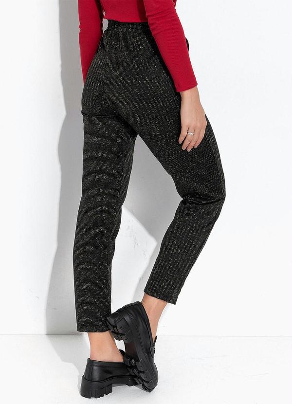 Vista 2 Calça Preto em Moletom com Fio Metalizado Moda Pop Moda Pop