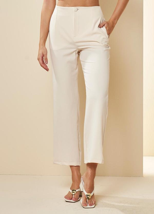 Vista 2 Calça Reta Branco Doce Trama Doce Trama