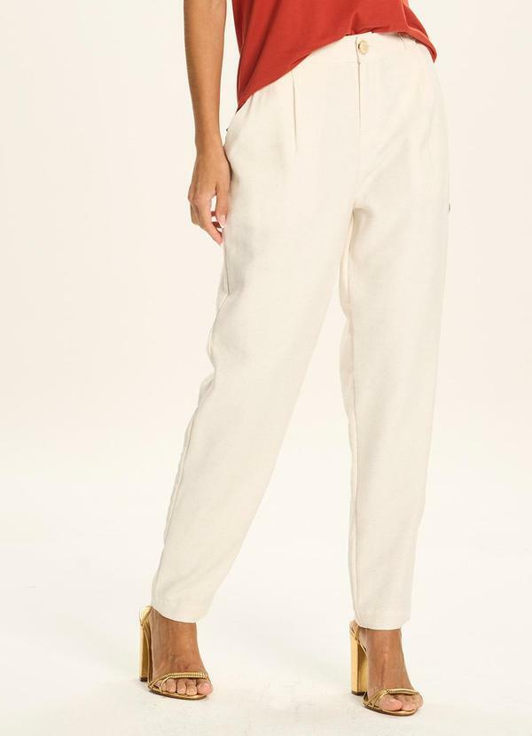Calça Reta com Cintura Alta Branco