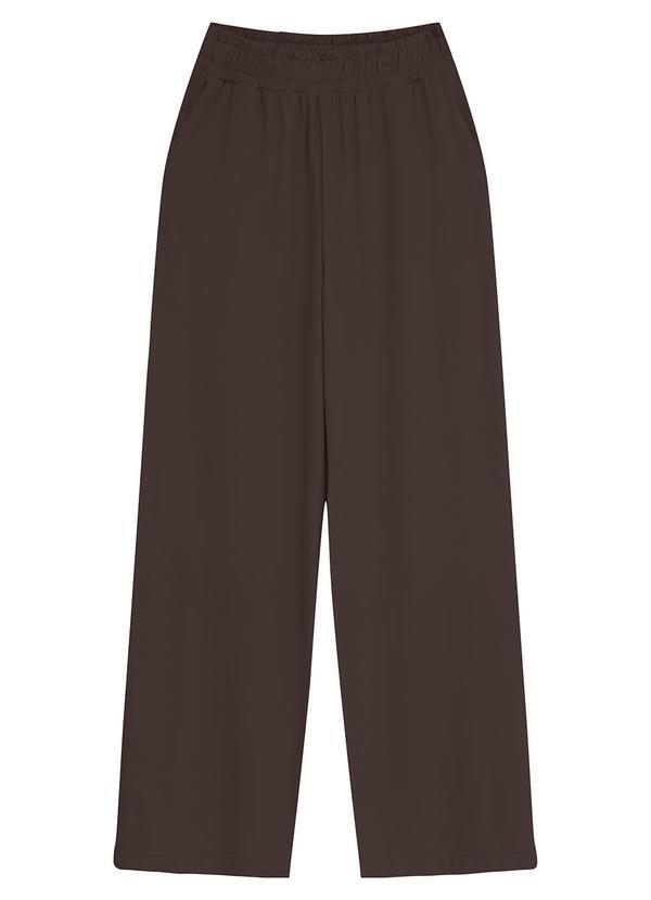 Calça Reta em Crepe Café