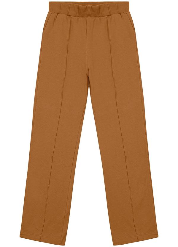 Vista 2 Calça Reta em Moletom Marrom Enfim Enfim