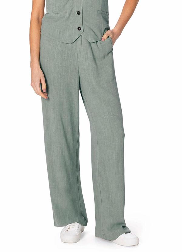 Calça Reta em Viscolinho Verde
