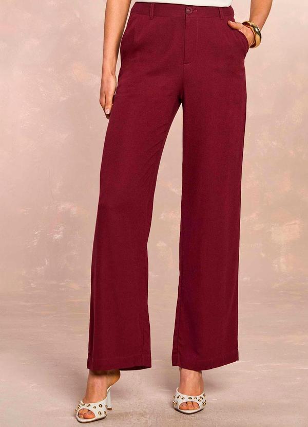 Calça Reta Jardim Decor em Linen Roxo
