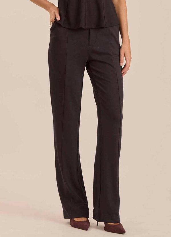 Calça Reta Retrô Glam Preto