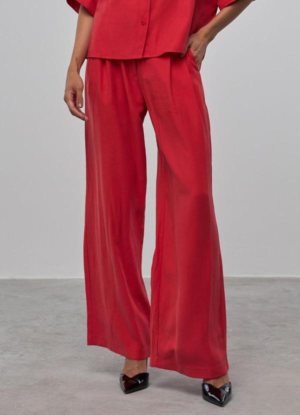 Vista 2 Calça Reta Vermelho Carlota Costa Carlota Costa