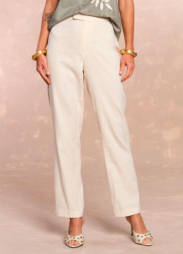 Calça Soft Garden em Linho Branco