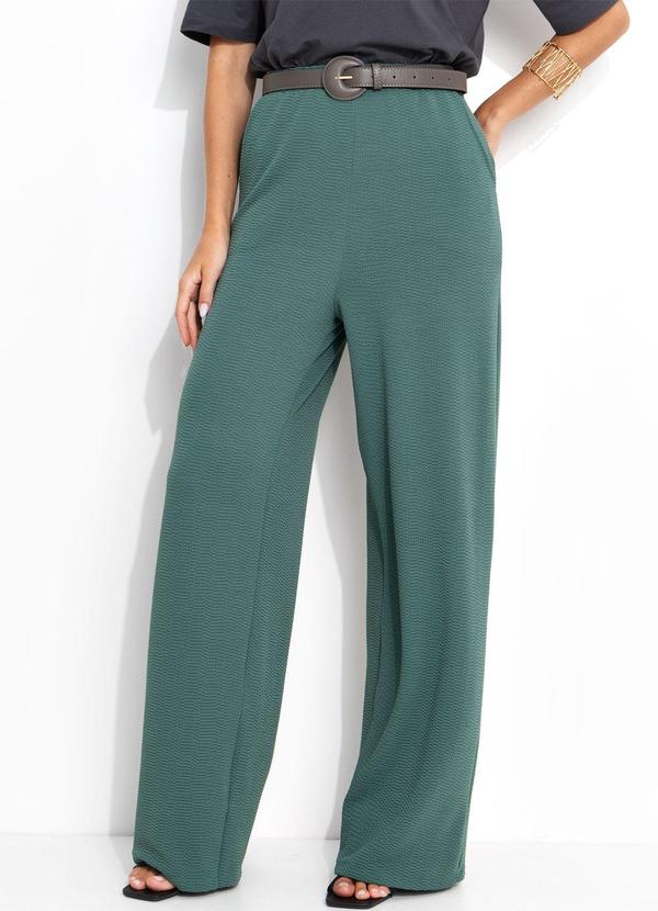 Calça Verde em Malha Anarruga