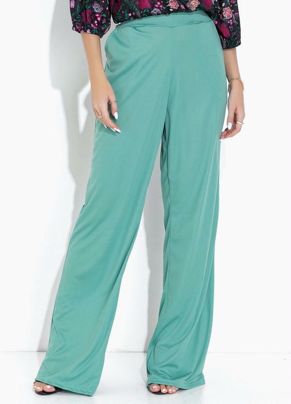 Vista 2 Calça Verde Reta com Bolsos Funcionais Moda Pop Moda Pop