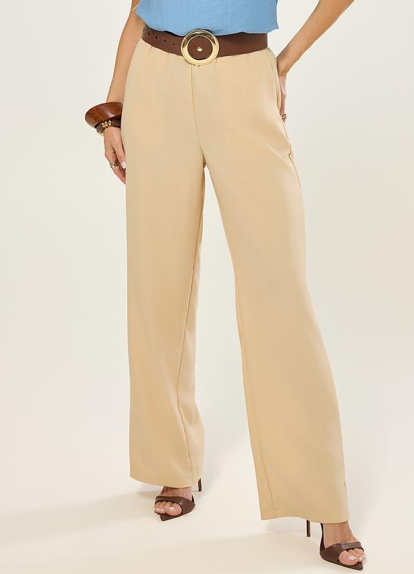 Calca Wide com Bolsos Croissant