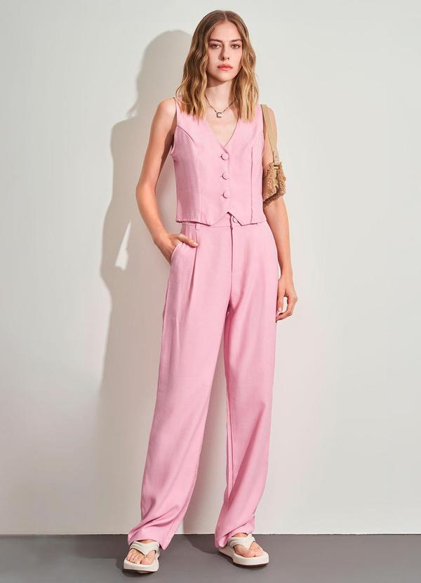 Calça Wide Leg Rosa