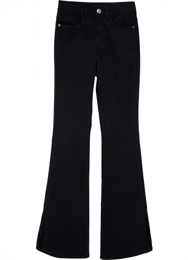 Calça Flare em Sarja Cintura Alta Preto
