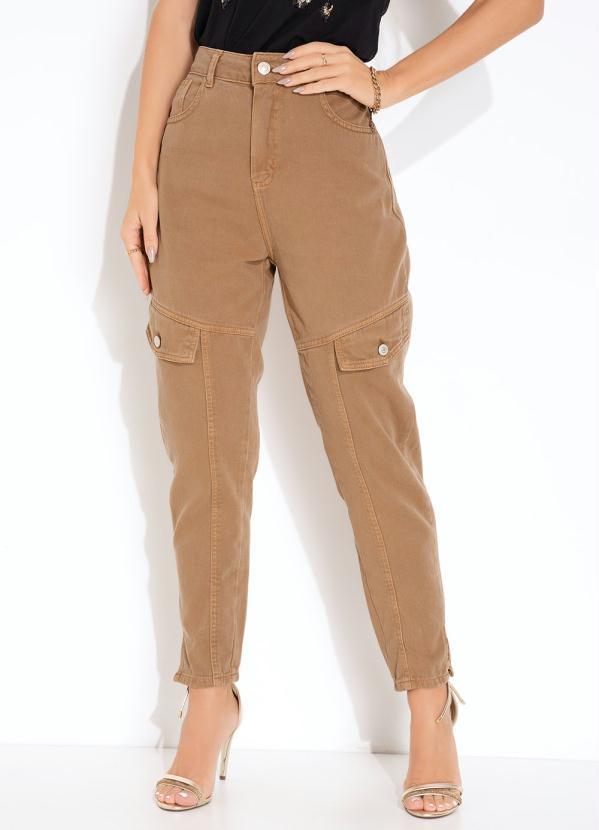 Calça Marrom Mom Jeans Sawary