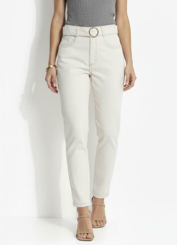 Vista 2 Calça Off White em Sarja Marguerite Marguerite