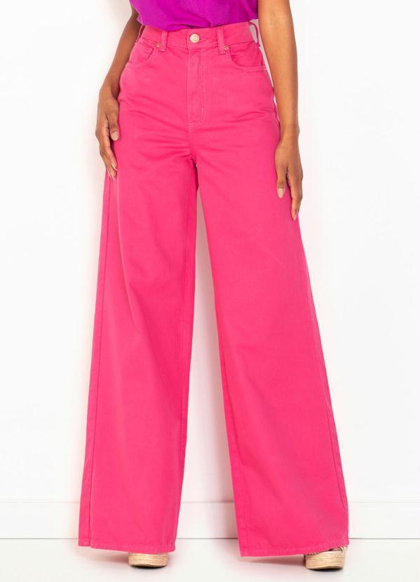 Calça Pantalona de Sarja Thais Rosa