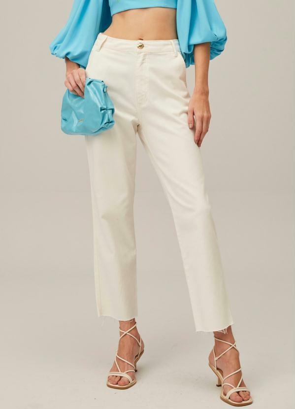 Calça Sarja Reta Super High Branco