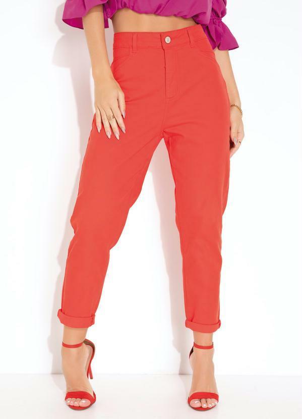 Calça Vermelha Mom Jeans Sawary