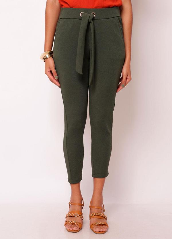 Calça Feminina Cigarrete Cordão Verde