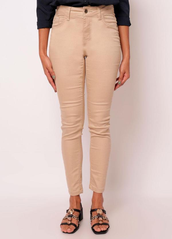 Calça Sarja Feminina Skinny Bege