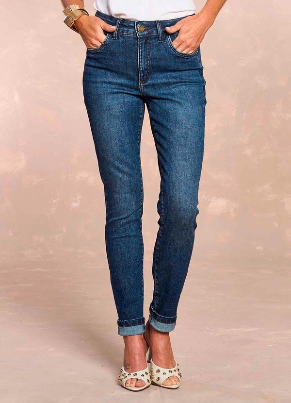 Calça Skinny Íris Soft Garden em Denim Azul