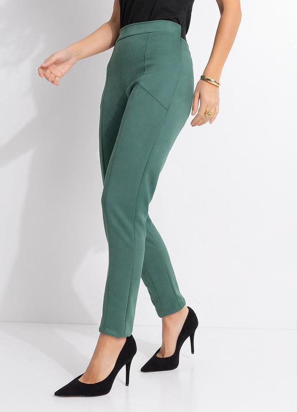 Calça Verde em Malha Suede