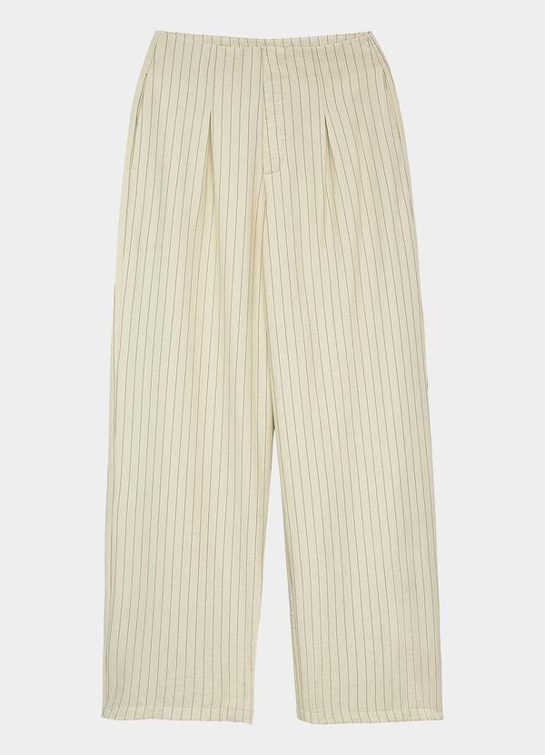 Calça Alfaiataria Risca de Giz Off White